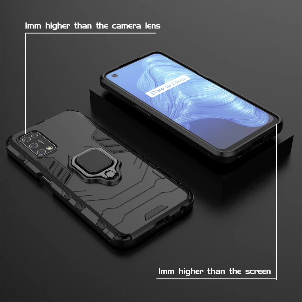 shockproof case for realme 7 pro realme 7 5g realme 7i realme x7 pro armor back cover hard casing with ring holder free global shipping
