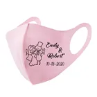 30 шт.лот пользовательские маски с вашим текстомлоготипом розовые маски для лица Персонализированные Свадебные Маски для лица для гостей моющиеся дышащие маски