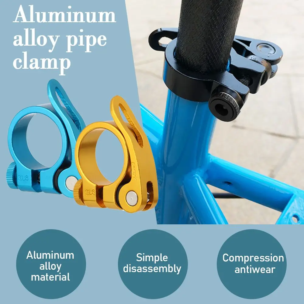 

286/318/349mm Alloy Bike Seat Clamp Aluminium Quick Release Mountain MTB BMX Road Bike bicycle Seatpost Clamp