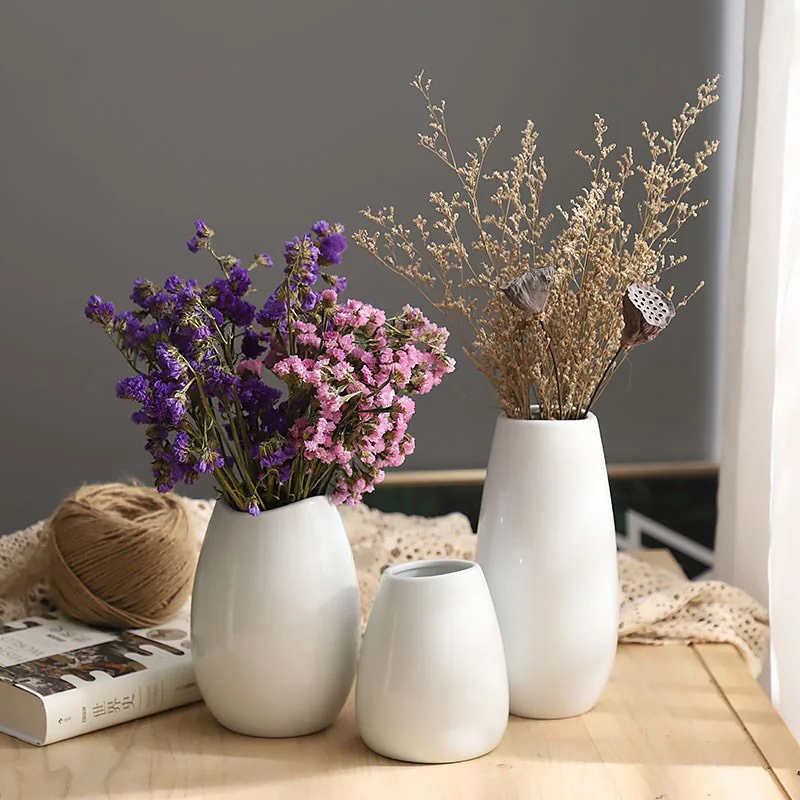 Скандинавская белая ваза со звездами домашняя керамика сушеные цветы