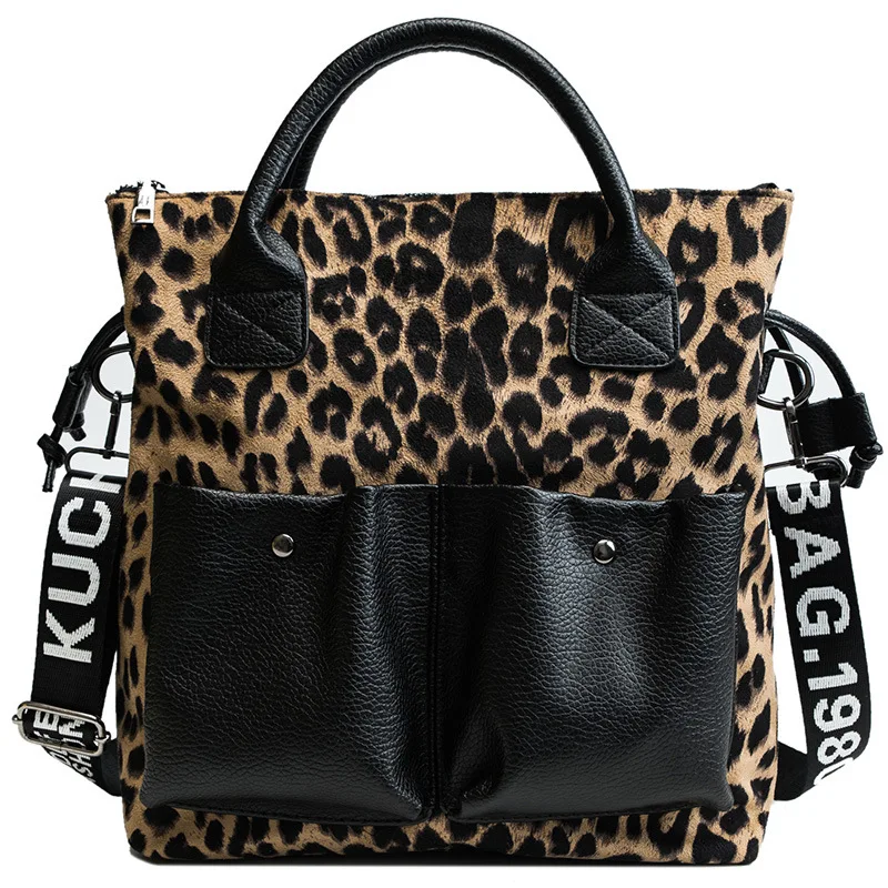 

2021 New New Leopard Pattern Handbag Fashion Female Mass Totes TextureTravel Bag Large Capacity Portable Women's Bag