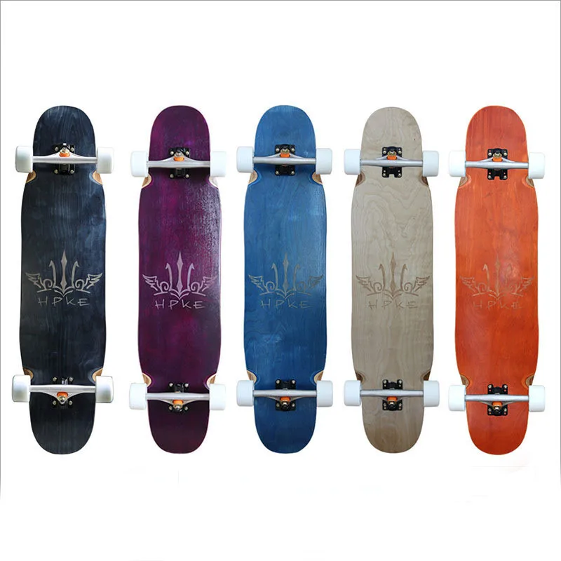 98CM Long Board Bamboo Maple Deck Double Rocker Skate Board Complete Ready To Ride Quality Sport Cruiser Board Skateboard