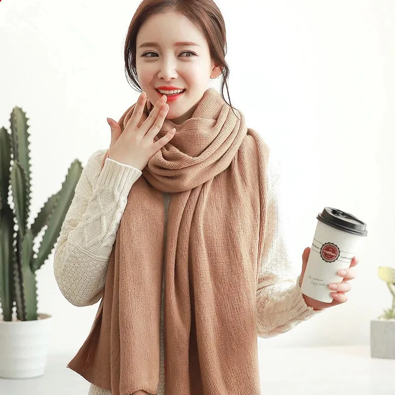 

Fashion Solid Color 2020 Women Scarf Winter Long Lady Hijabs Scarves Wraps warm Scarves