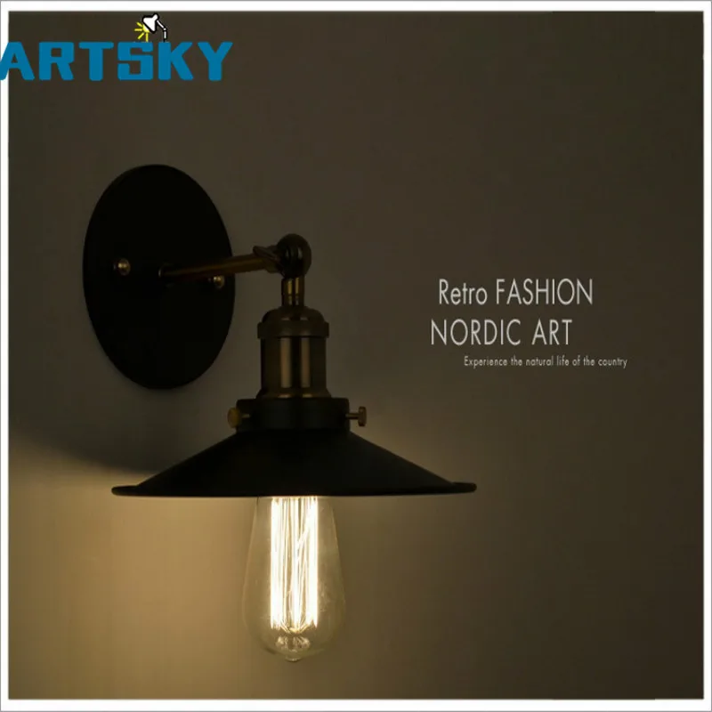 Скандинавский Ретро промышленный декоративный настенный светильник из кованого