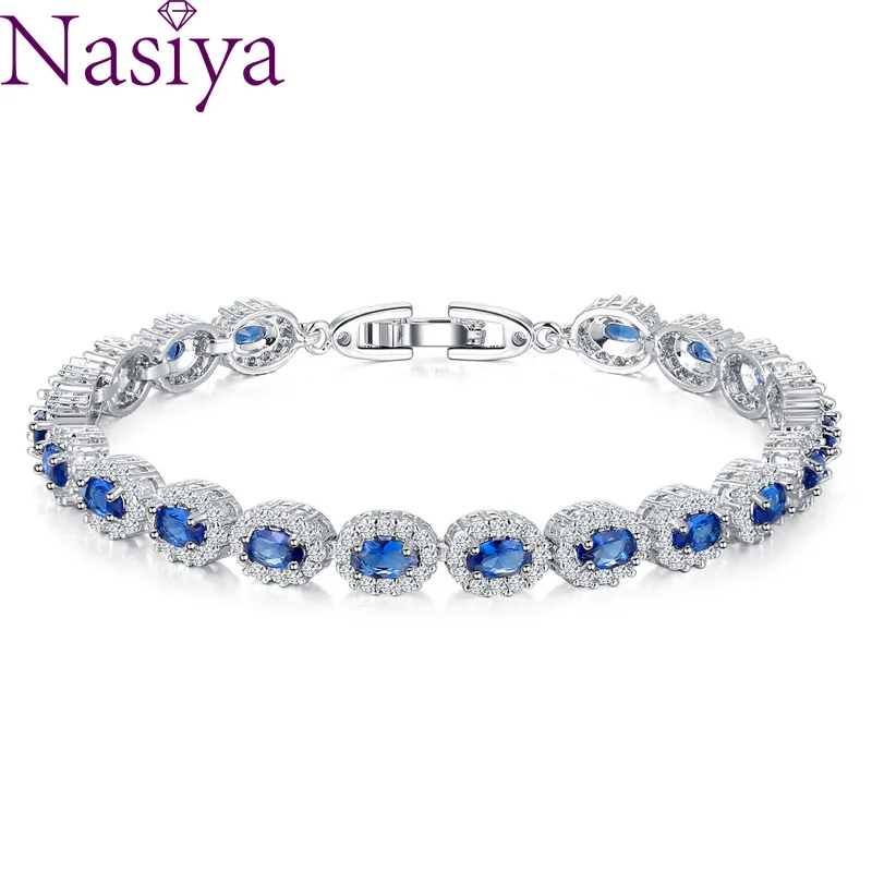 

Овальный классический браслет с кубическим цирконием ААА для женщин, элегантный подарок на свадьбу, день рождения, три цвета