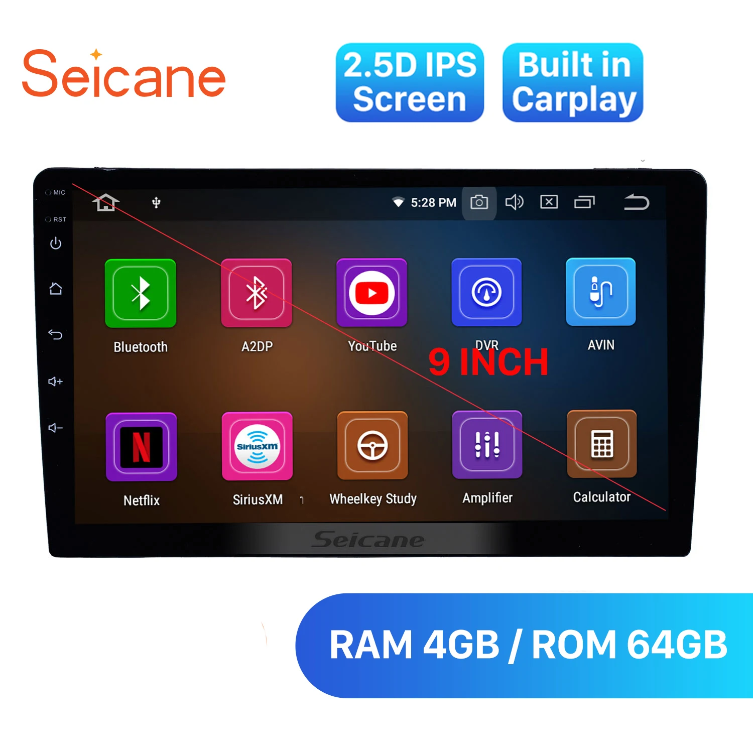 Seicane 1 Din Универсальный 9 дюймовый Android 10 0 автомобильный радиоприемник GPS навигация