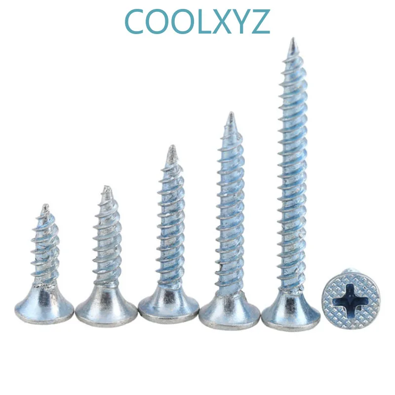 Оцинкованные крестовые винты с плоской головкой для саморезания гипсокартона