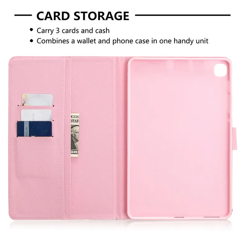 Чехол для Samsung Tab S6 Lite кожаный чехол планшета с милым котом единорогом щенком