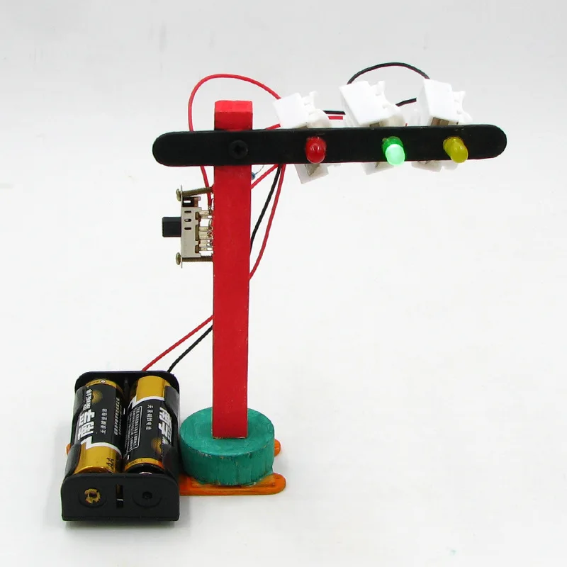 Electronic Circuits Teaching Children's Science Experimenting Electric Physics DIY Traffic light Creative Toys |