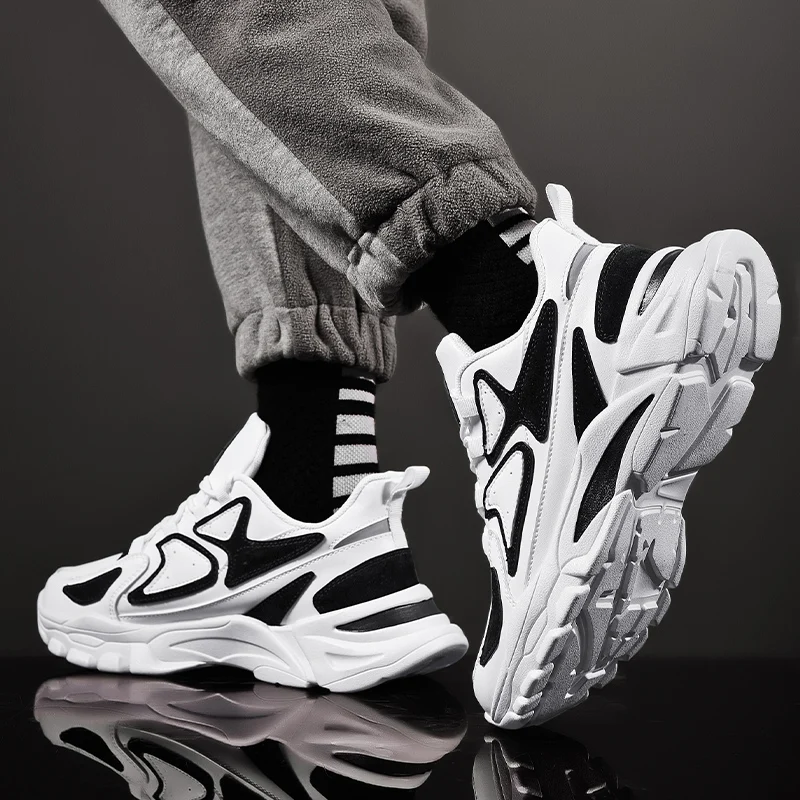 

2021 New Style Thick Bottom Men Vulcanize Shoes White Sneakers Outdoor Sport Shoes Man Training Walking Jogging Shoes Zapatillas
