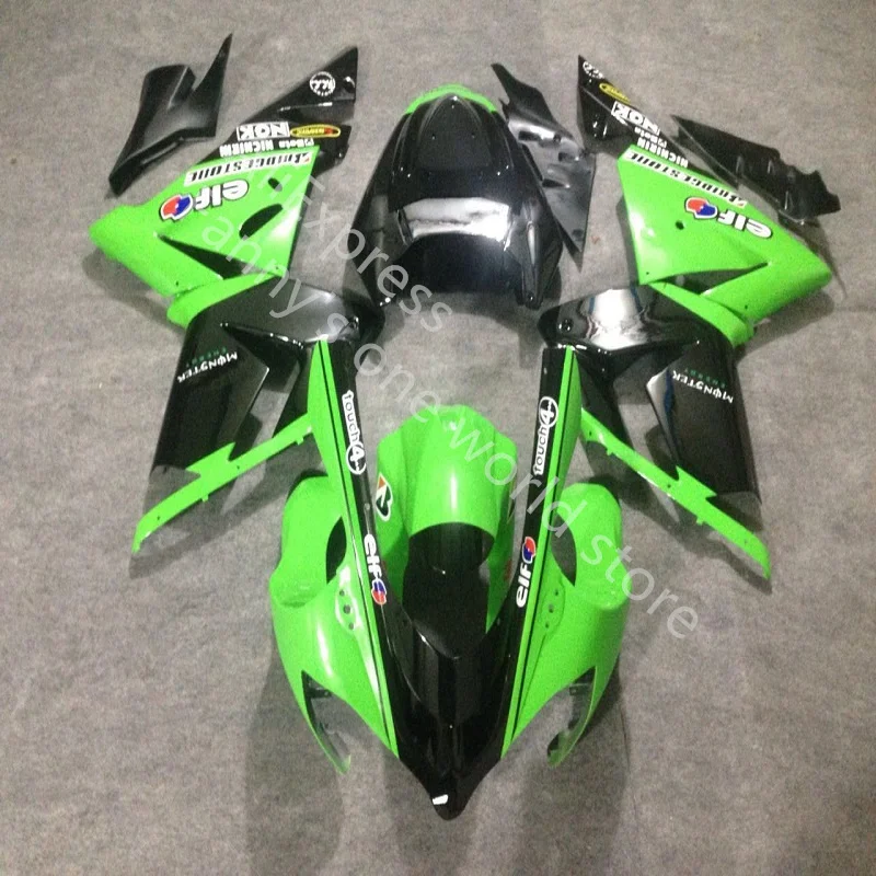 

Новинка для KAWASAKI зеленый черный NINJA ZX 10R 04-05 ZX-10R 04 05 2004 2005 10 R ZX10R комплект обтекателей