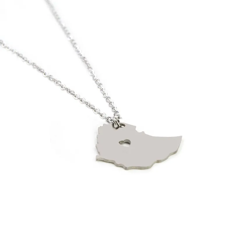 Ожерелье с подвеской в виде карты эфиопа ювелирные изделия европейском и