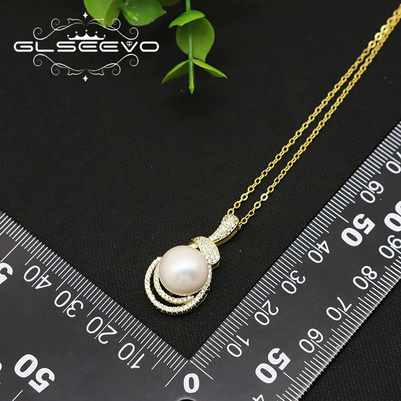 Glseev Music Symbol Sterling Silver Natural Freshwater Pearl Necklace Women's Birthday Party Fashion Exquisite Jewelry GN0321 |