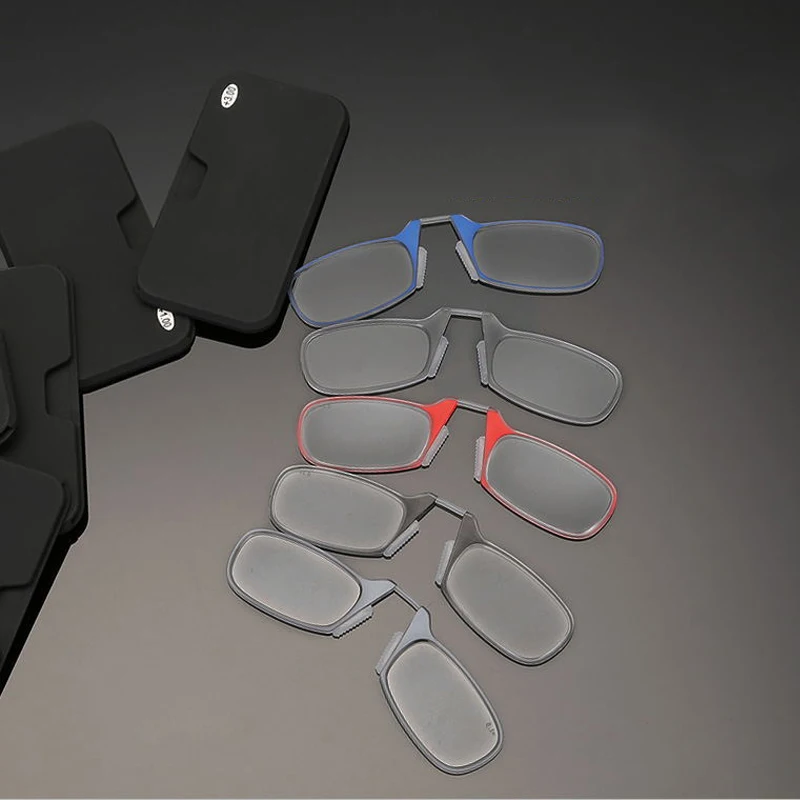 Складной мини-Чехол для очков чтения с клипсой носа мужчин и женщин портативный