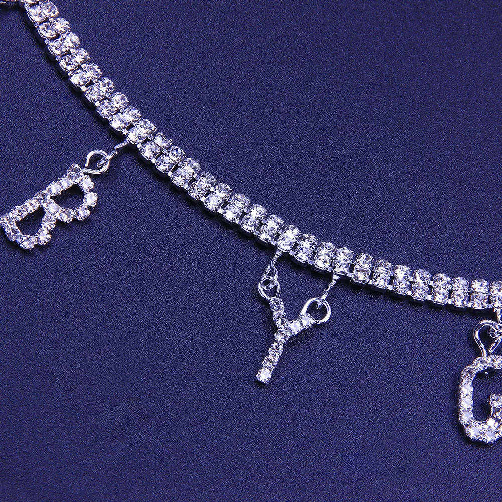 

Stonefans BABYGIRL Charm Rhinestone Word Necklace Choker for Women Double Layered Chain Pendant Necklace Statement Collar Gift