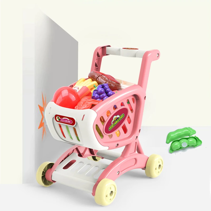 Детская тележка для покупок в супермаркете игрушечная тележка-пазл девочек