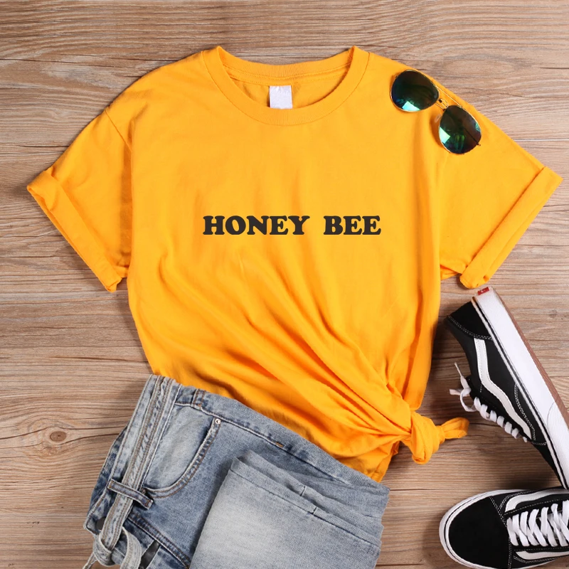 Женская футболка ONSEME Honey Bee в стиле хипстер уличная одежда кавайная женская