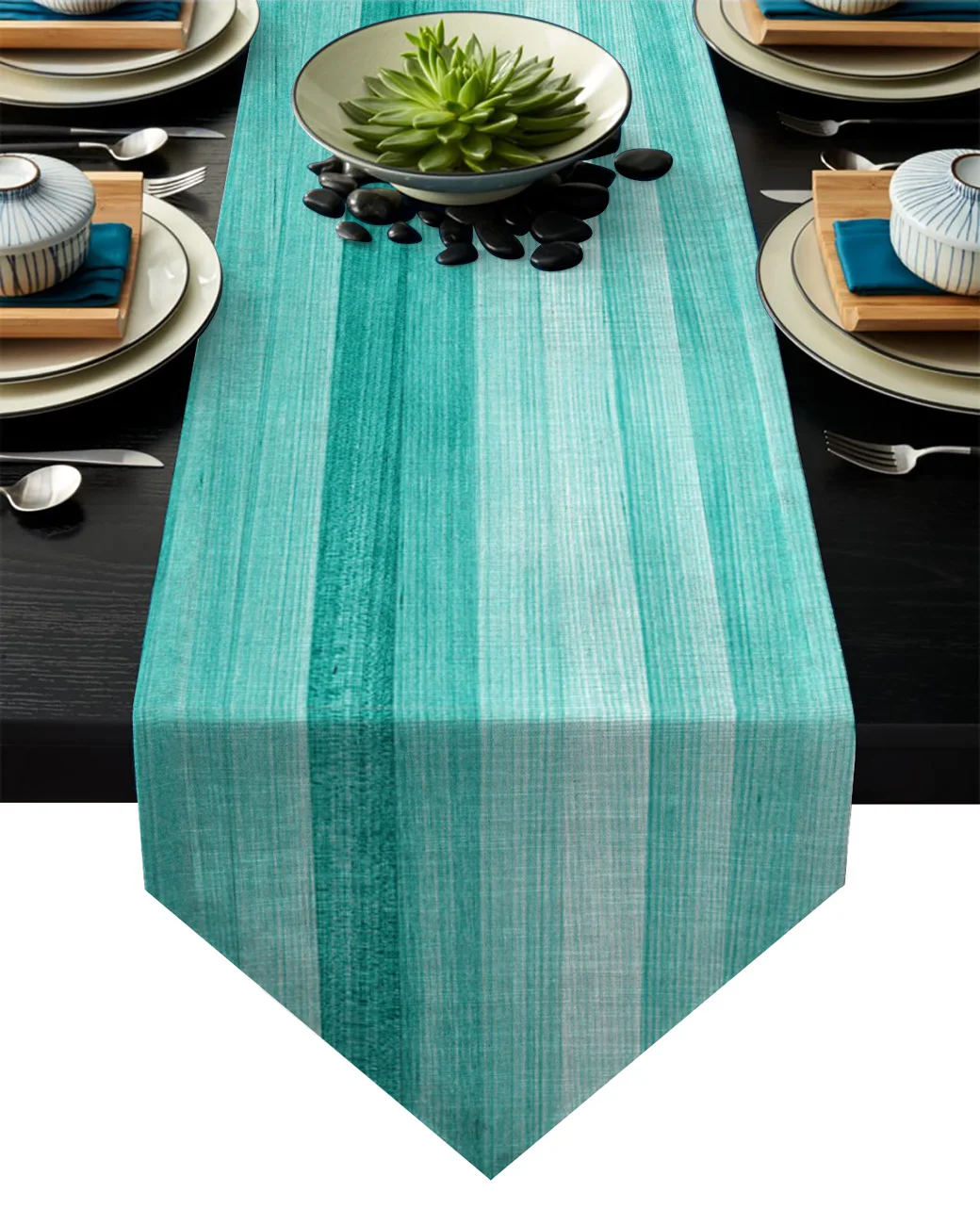 Бирюзовая деревянная настольная дорожка скатерть с флагом украшения для