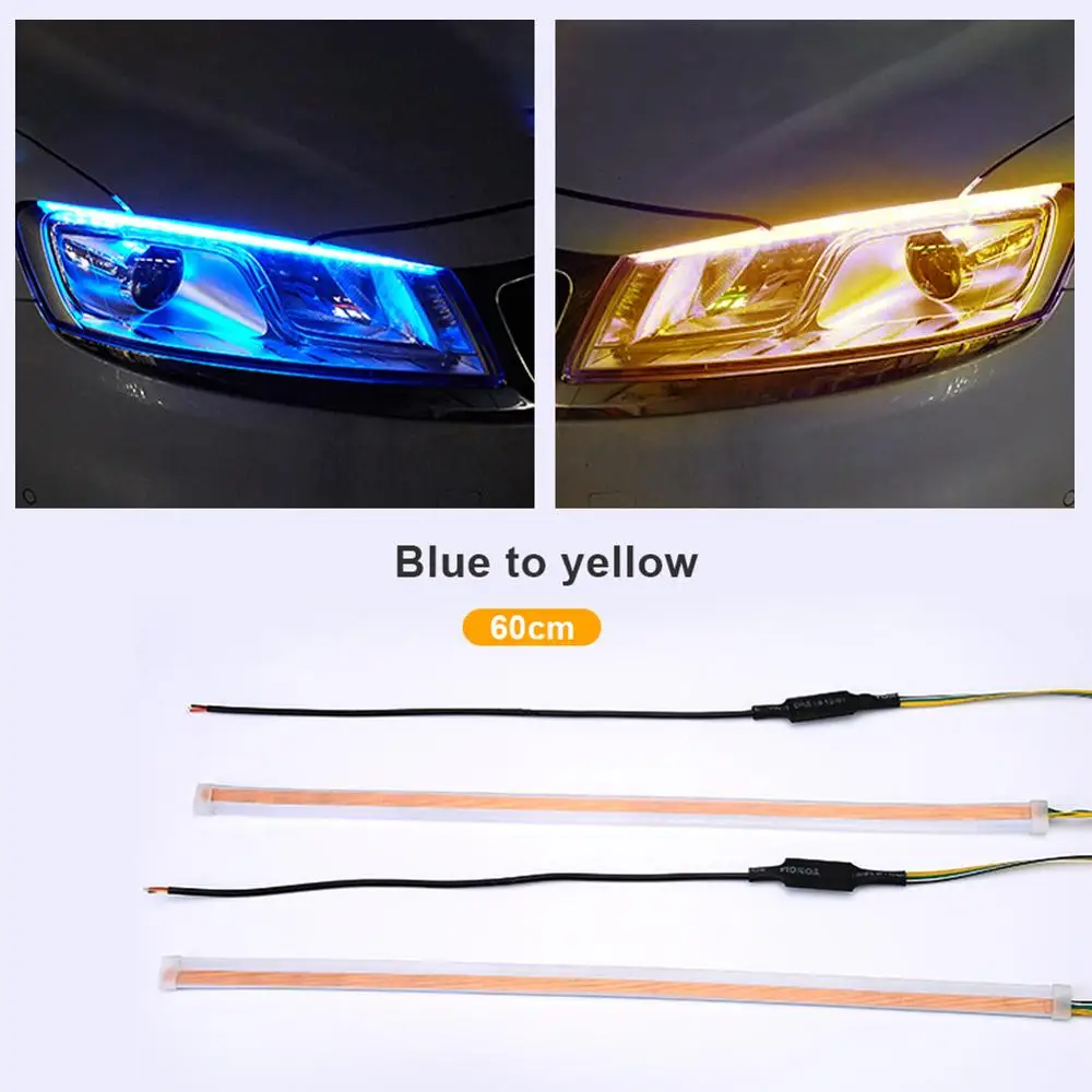1 шт. ультратонкая двухцветная автомобильная светодиодная лента для дневных