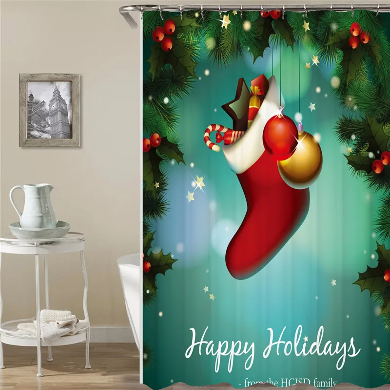 Счастливого Рождества Ванная комната декоративные Санта Клаус узор