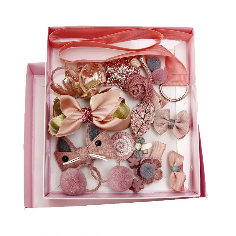 

Children's Hair Accessories 18-piece Set Girl's Headdress Baby Korean Princess Super Fairy Cute Little Girl Hairpin Baby Hairpin