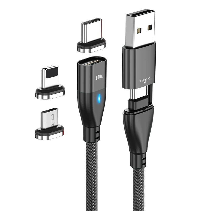 AUFU 3 в 1 USB Type C Micro Магнитный кабель для Xiaomi Redmi Huawei PD 100 Вт провод быстрой зарядки