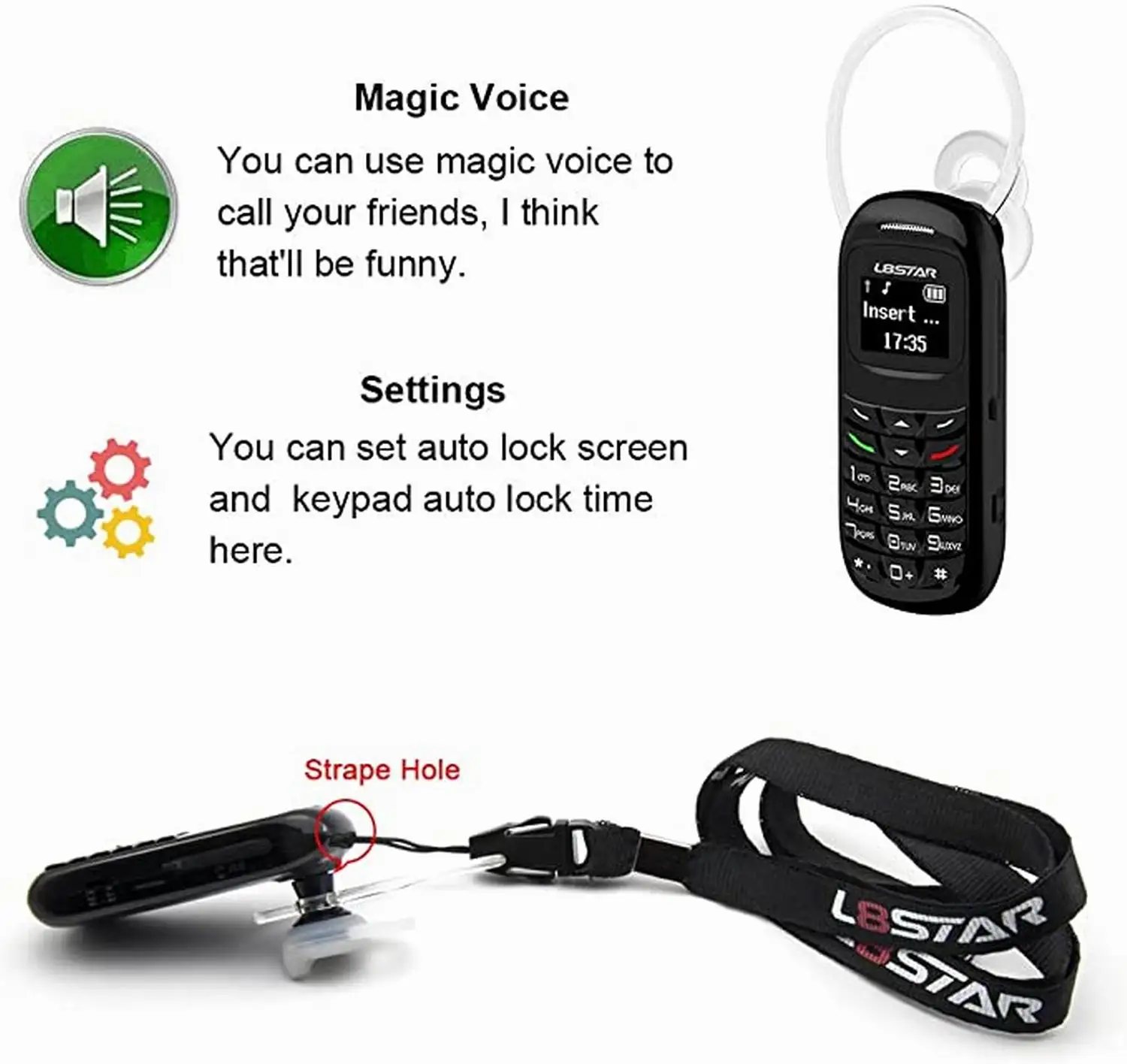 BM70 Magic Voice Mini Мобильный телефон Stereo Bluetooth гарнитура наушники Dialer GT Star белый список p