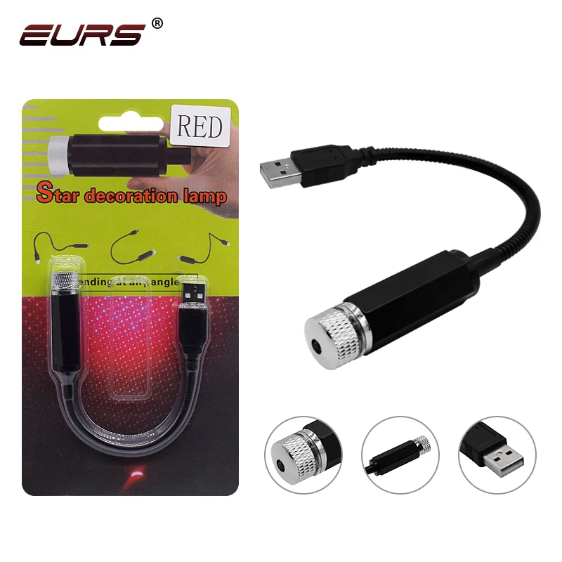 1 шт. USB светодиодный атмосферный светильник на крышу автомобиля Звездный Ночной