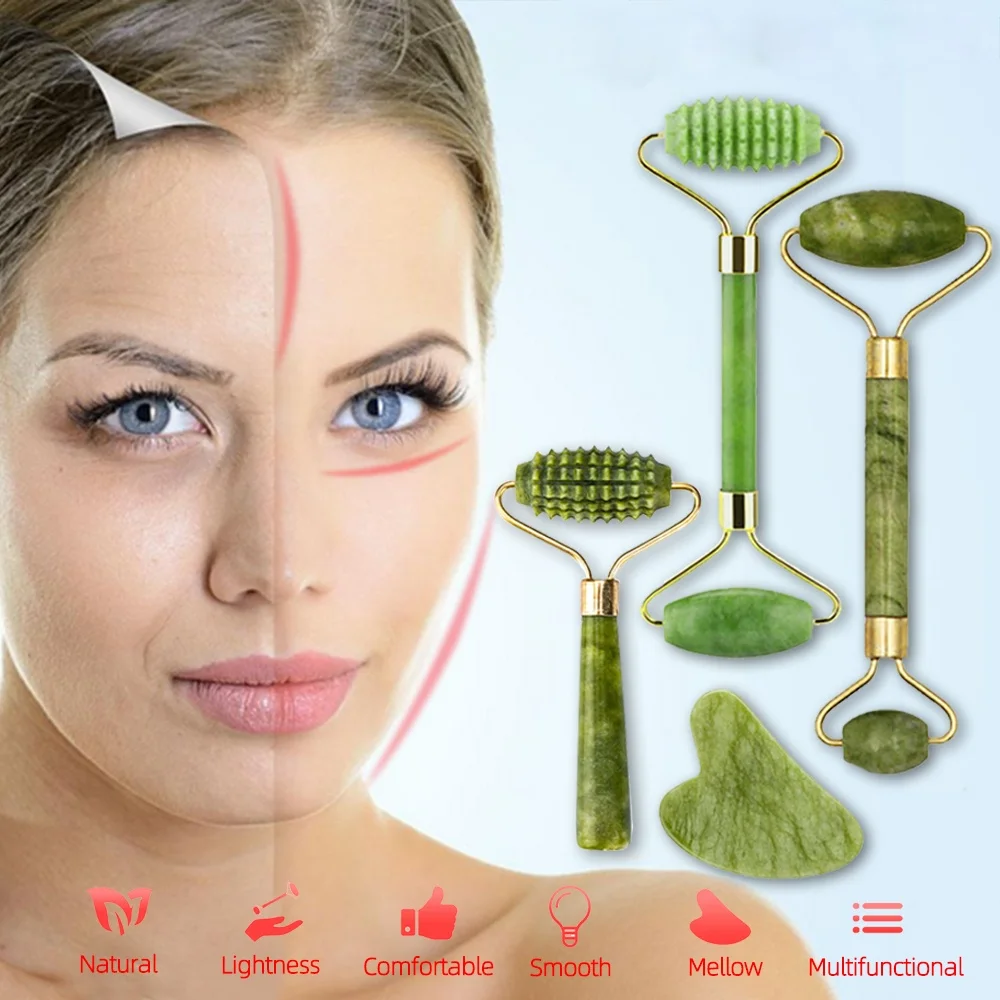 

Natural Massager For Face Gouache Scraper For Face Massager Jade Roller Guasha Scraper For Face Microniddle Roller Face Gua Sha