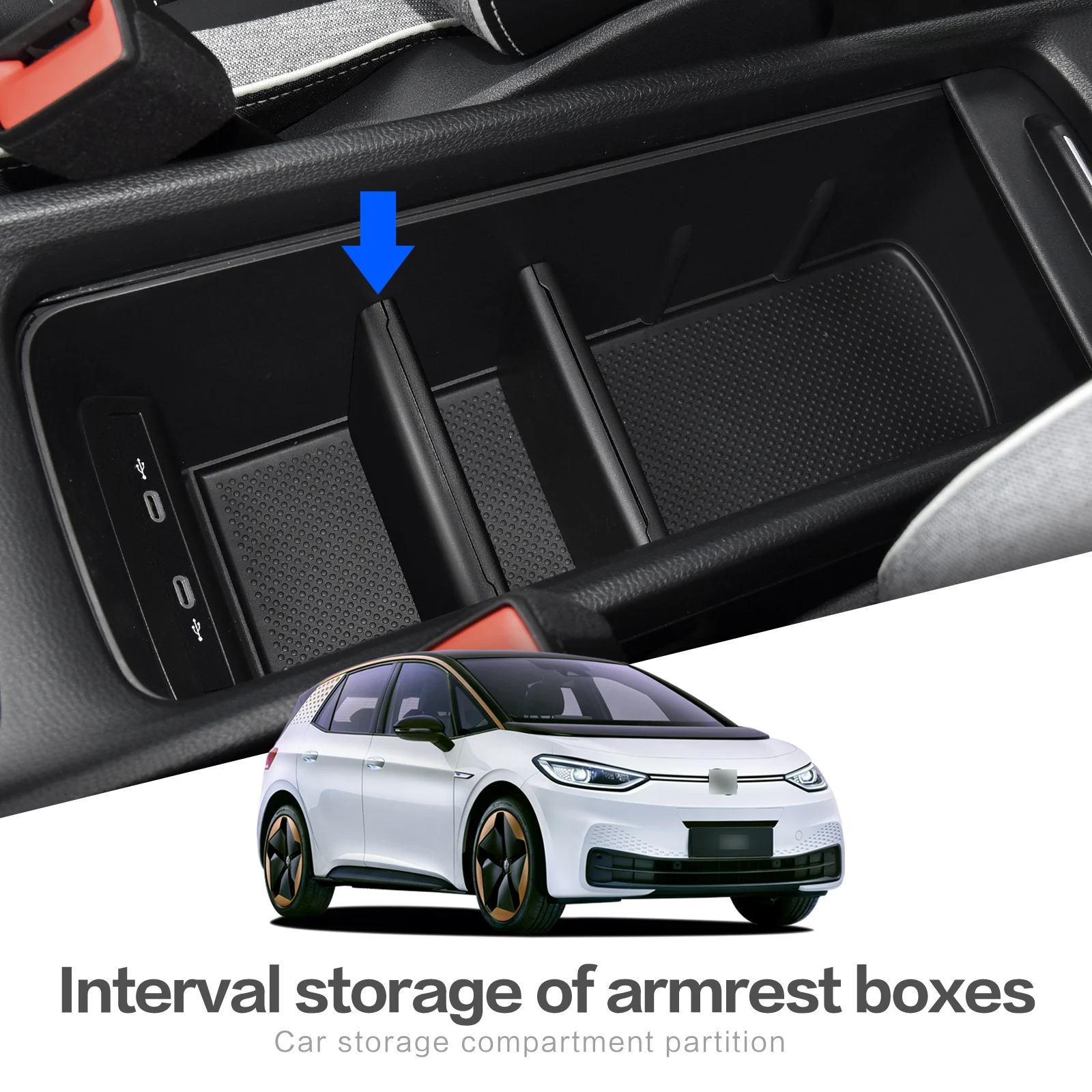 

Center console armrest storage box compartment for Volkswagen ID.3 ID3 ID 3 accessories center console storage box divider