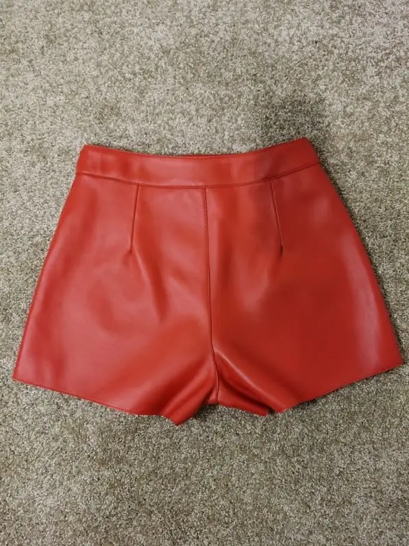 

women solid short mini female chic runway fashion korean high waist streetwear sheepskin autumn winter shorts 2020