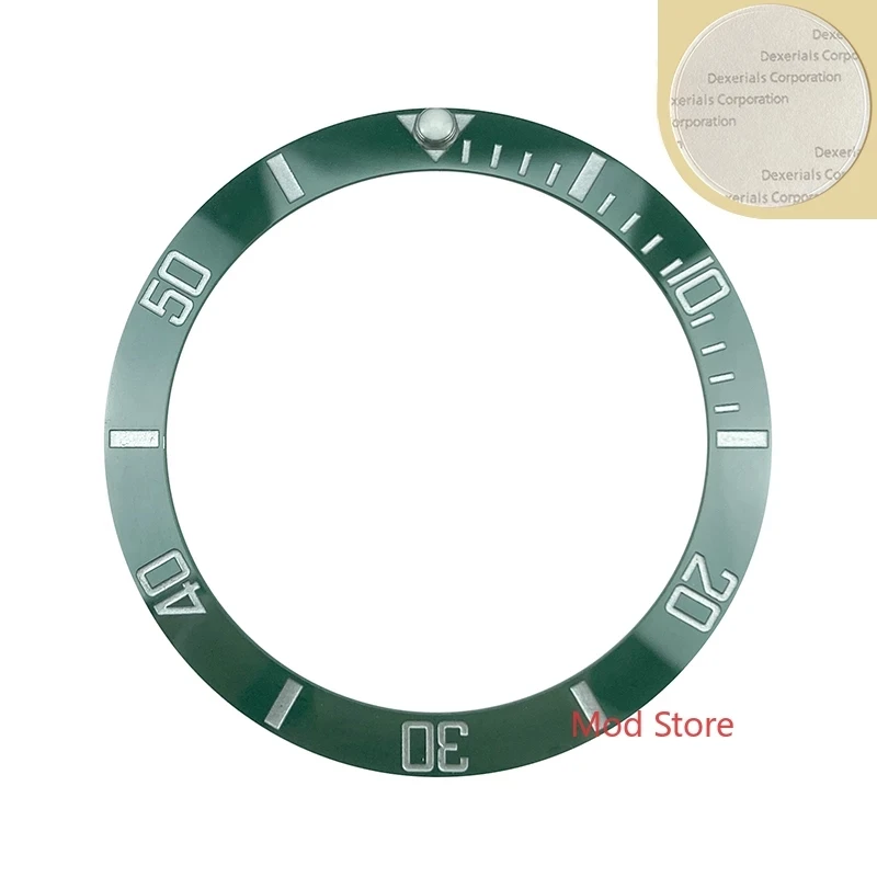

NEW Finish 38mm High Quality Green Silver Writing Ceramic Bezel Insert For Sub Divers Men's Watch Replace Accessories HQ