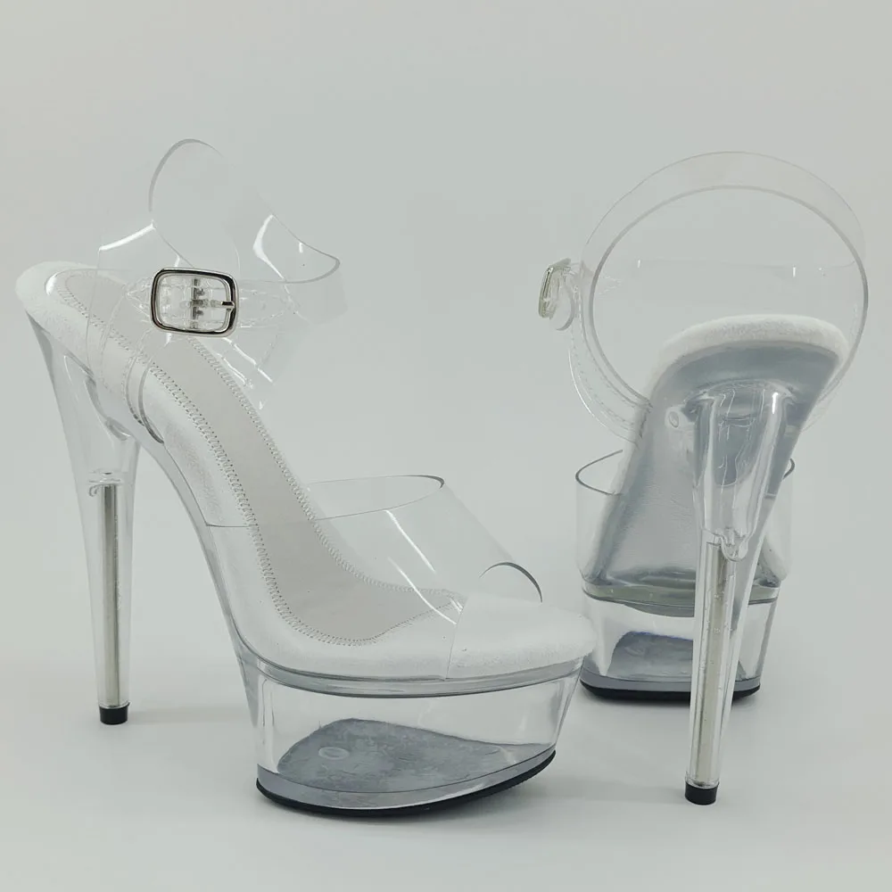 Сандалии Leecabe женские на платформе прозрачные туфли высоком каблуке 15 см/6 дюймов