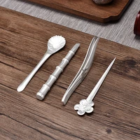 sterling silver s999 tea needle tea clip tea spoon set household kung fu tea ceremony accessories gift gift