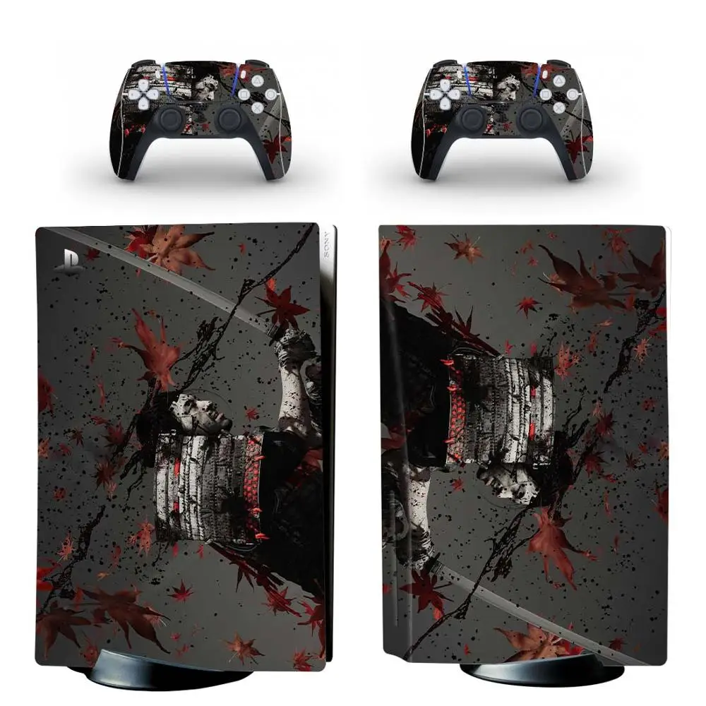 Наклейка на консоль и контроллеры PS5 привидение цушимы