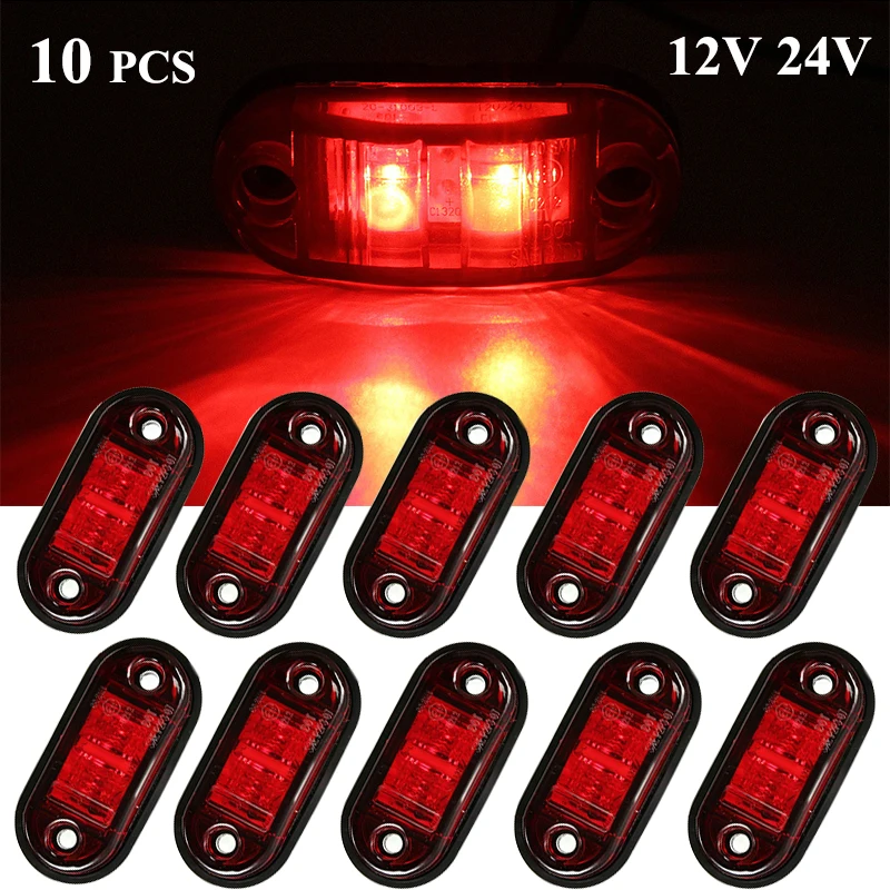 

10PCS 12V 24V LED Side Marker Lights trailer lights Auto Truck Lorry camion Lamps red Led 24V truck accessories