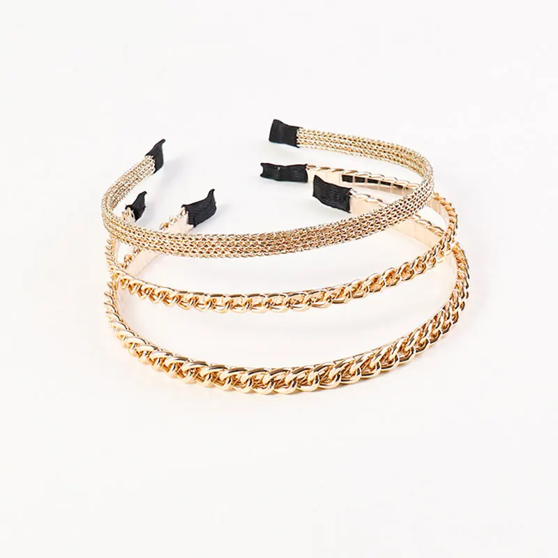 

Vintage Alloy Headbands Fashion Gold Chains Hair Hoop Twist Metal Chain Simple Style Hair Accessories Elegant Chic Hair Ornament