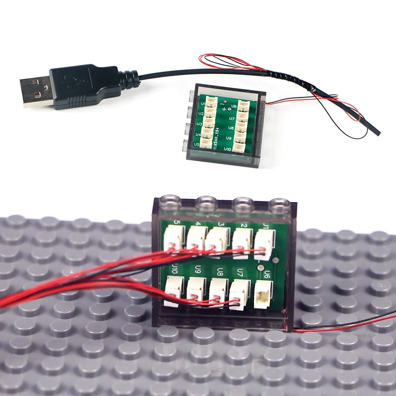 10 шт. 0 38 мм провод DIY LED 2pin 1X1 строительный блок лампа 1X4 MOC аксессуары кирпичный USB