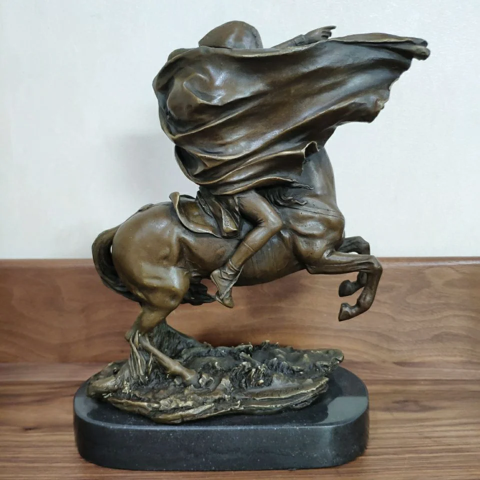 

Napoleon Riding Statue Sculpture Bronze French Famous Emperor Man Art Collectible Figurine Home Decor