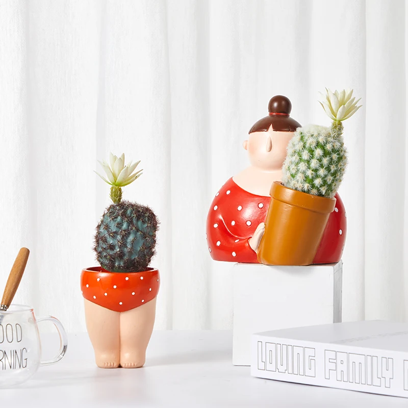 

Resin Vase Cartoon Character Flower Pot Human Face Vase Succulent Vase Flower Arrangement Living Room Bedroom Desktop Ornaments
