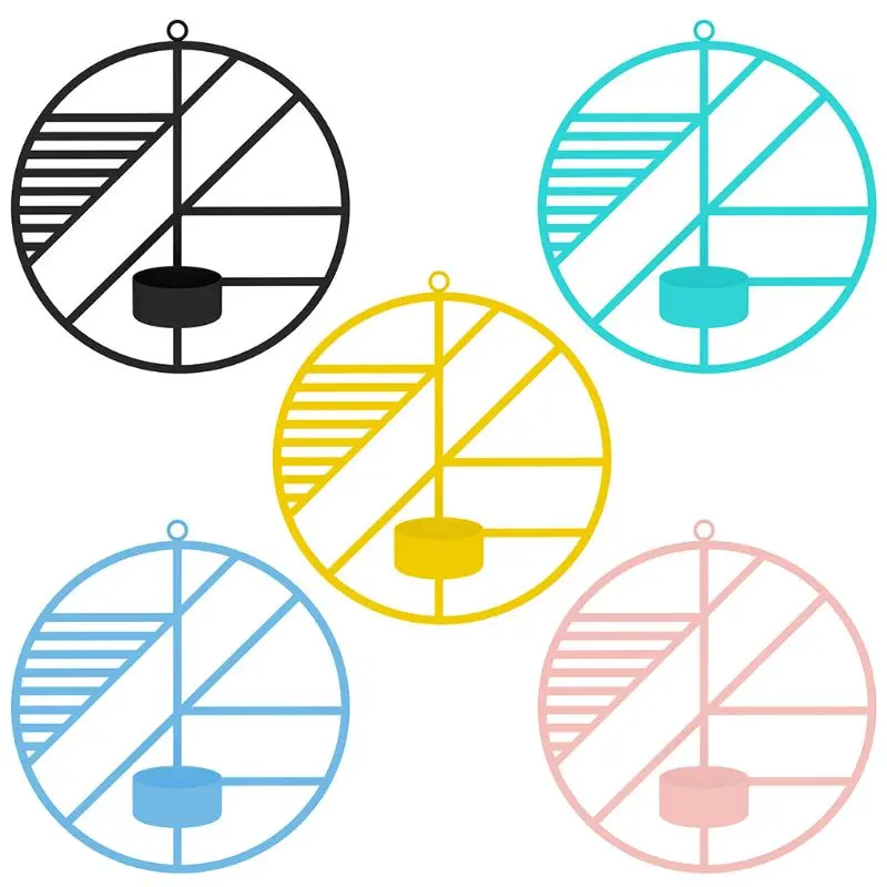 Скандинавский стиль 3D геометрический круг настенный подсвечник металлический