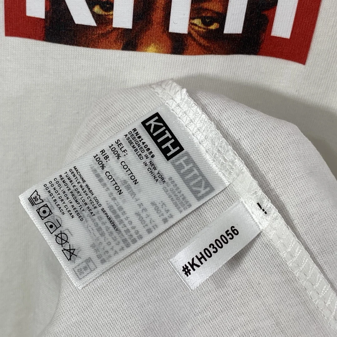 

High Street Brand Kith Letter Painting Top Quality 100% Cotton Oversized Streetwear s T Shirt Men's Women's T-shirt Causal