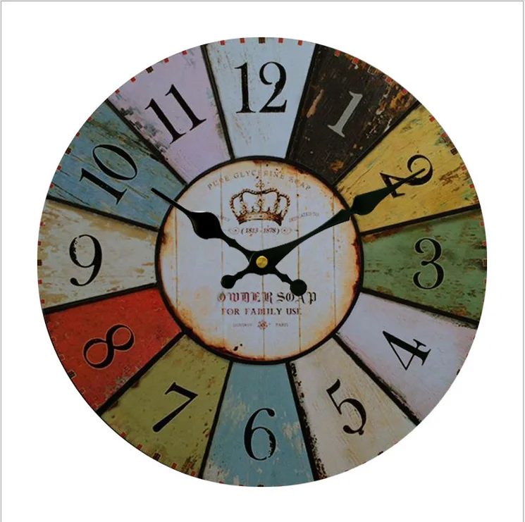 Большие рустикальные настенные часы потертый шик для кухни дома спальни