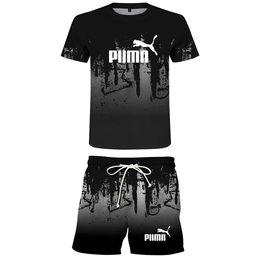 

2021 Summer Men's Sports T-shirt And Shorts Suit Sportswear Running Fitness And Leisure