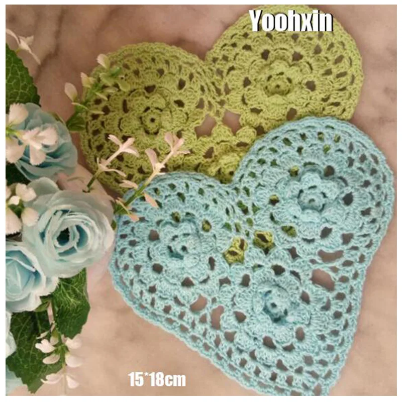 3D кружева сердце Хлопок место стола коврик ткань ручной работы вязаные коврики