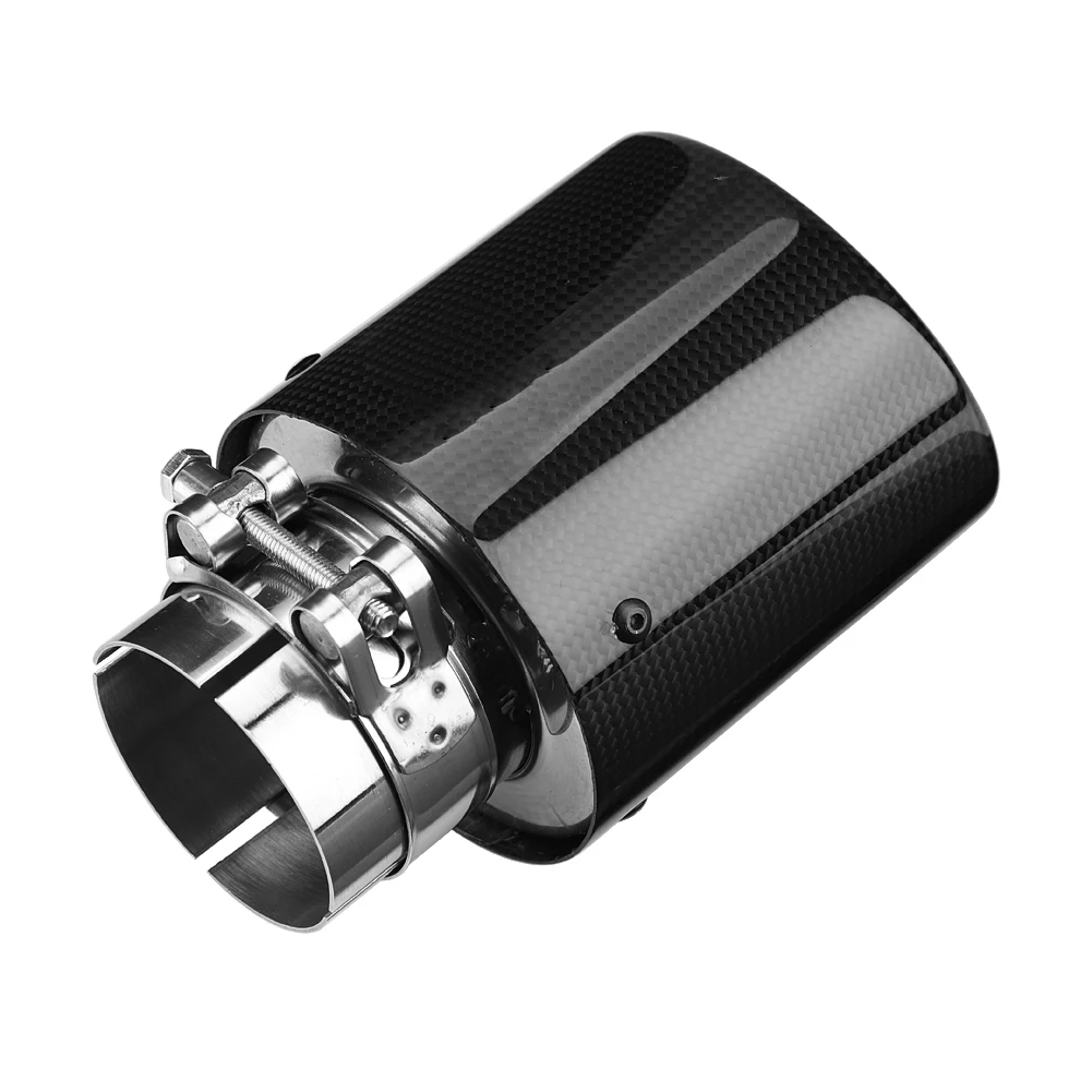 

1XUniversal Car Styling Exhaust Tip End Pipe Carbon Fiber Muffler Tail Pipe Car-styling For cars with 60mm diameter exhaust pipe