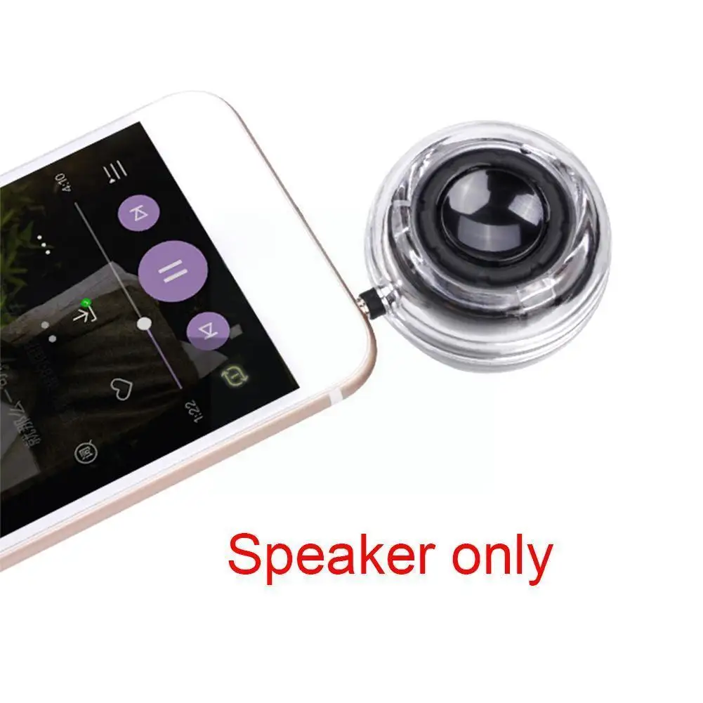 

Portable Mobile Phone Loudspeaker Aux Audio Jack Mini Round Wireless Shape Powerful Speaker Crystal H1l0