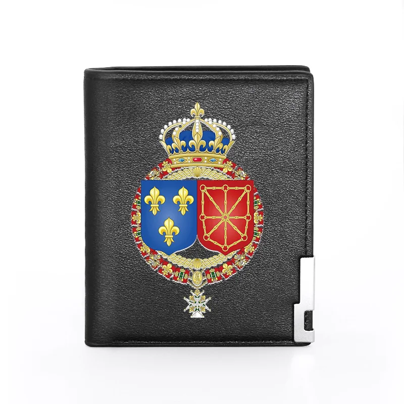 Очарование Grand Королевский герб Франции печать черный чехол портмоне из