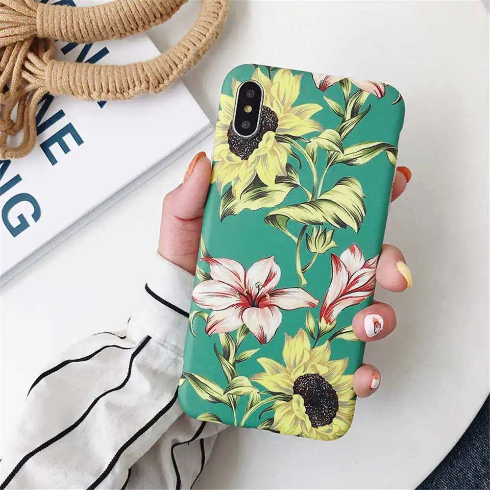 5 Платье в стиле ретро с цветочным узором чехол для iphone X XR 7 8 плюс Чехол Силиконовый мягкий матовый чехол для телефона чехол s для iphone 11 Pro XS Max, 6 S, 6 Plus, чехол Крышка - Цвет: 5