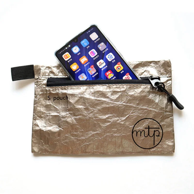 

2021 Fashion Storage Bag Kraft Paper 3-piece Set Travel Ultra-thin Storage Bag Waterproof Casual Style Blue Light Gold